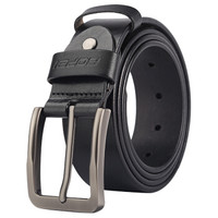 博牌Bopai皮带男士 休闲针扣头层牛皮腰带 商务男式裤带黑色713-005622