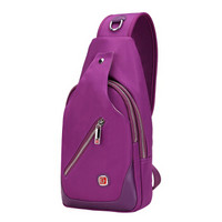 SWISSGEAR 瑞士军刀 胸包 多功能时尚潮流胸包单肩包运动背包 防水旅行包斜挎包iPad包 SA-9866紫色