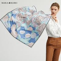 玛丽亚.古琦(玛丽亚古琦 MARJA KURKI)大方巾 浪漫玫瑰 桑蚕丝 欧美风 手工卷边女士丝巾蓝色1Z122154