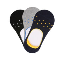 佐丹奴（Giordano） 内衣男袜 三对包装百搭防滑隐形船袜01156001 黑/灰/海军蓝色 均码