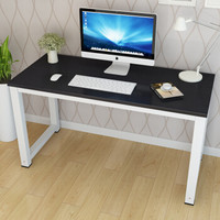 香可 钢木电脑桌台式家用简易书桌现代简约办公桌笔记本桌子 电竞桌 120*60*75cm黑胡桃+白架