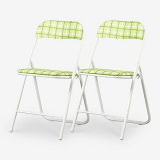 好事达折叠椅 布面家用会客椅子 靠背会议椅(绿色)（两件套）2954