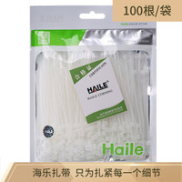 HAILE 海乐 ZD-10-100专业尼龙扎带 2.5*100mm 100根 白色