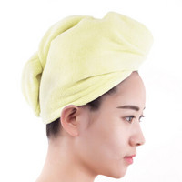 三利 干发帽 柔软强吸水速干擦头发毛巾 便携式可爱洗发包头巾浴帽 淡黄色