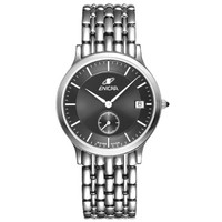 英纳格(ENICAR)瑞士原装进口手表 超薄石英表系列黑盘钢带独立小秒盘时尚石英男表290/30/120aKB