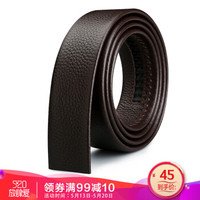 博牌bopai皮带男头层牛皮不带头带条无头皮带男自动扣腰带男士裤带身 啡色713-006472-110 长度110-120