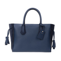 LONGCHAMP 珑骧 女士Pénélope Fantaisie系列 蓝色牛皮中号流苏手提包 1295 861 127