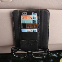 博利良品车用遮阳板卡片夹 BL1618名片票据夹 汽车眼镜夹 多功能车载收纳黑色