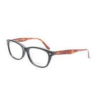 FERRAGAMO 菲拉格慕 女款板材黑色镜框玳瑁色镜腿光学镜架眼镜框 SF2710A 006 53MM