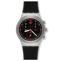 斯沃琪 (Swatch )手表金属系列石英表红黑休闲YCS568