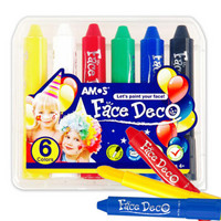 AMOS旋转可水洗人体彩绘脸彩蜡笔 儿童化妆彩笔韩国进口
