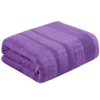 中国结 毛巾浴巾 竹纤维素色吸水柔软大浴巾 紫色 350g/条 70X140