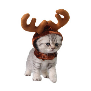 吉仔仔 宠物帽子 小鹿帽 狗狗猫咪鹿角帅气绅士造型圣诞驯鹿帽