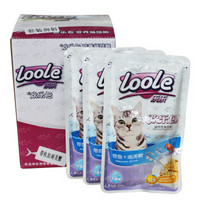 乐乐（loole） 宠物欢乐包 猫湿粮 带鱼加南美蟹 100g*10包