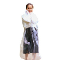 恰航 雨衣 加厚一次性雨衣 6丝厚度 旅行登山骑车雨衣2件装 透明E06