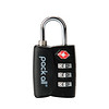 美国Pack all三键TSA密码锁旅行拉杆箱防盗锁健身房门锁背包挂锁 黑色