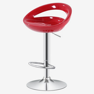 乐高赫曼 吧台椅 凳子 可升降靠背酒吧椅子旋转前台收银椅高脚凳红色LG-115