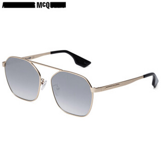 MCQ 麦昆 eyewear 男女太阳眼镜 中性款方形镜框墨镜 MQ0076S-004 金色镜框渐变银灰色镜片 55mm