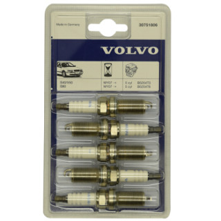 沃尔沃(VOLVO)汽车用品 4S店原厂配件 火花塞 五支装 S40/C70/S80/V60/XC60 2.0T 2.5T 2.4L适用(厂商直送)