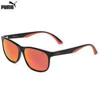 PUMA 彪马 eyewear 男女太阳眼镜 PU0106SA-001 黑色镜框渐变橙色镜片 57mm