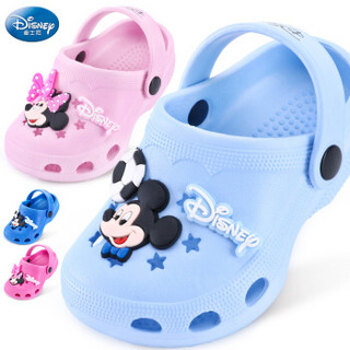 迪士尼 Disney 拖鞋 儿童凉拖鞋宝宝洞洞鞋防滑家居鞋099天蓝17码内长16.5cm