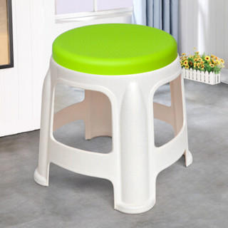华恺之星 加厚塑料凳子休闲椅子 家用浴室矮凳板凳换鞋凳 小圆凳  绿色