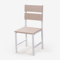 雅美乐 餐椅 钢木餐椅 时尚餐厅餐桌椅 座椅 带靠背椅子 白色架子+布纹色板 2把 YCY2 40*40*85CM
