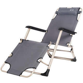 REDCAMP 折叠躺椅午休午睡椅便携办公室家用单人床简易沙滩椅靠背 豪华款Y202灰色