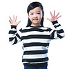 小红豆（XHDKiDS）女童卫衣秋打底衫儿童条纹休闲t恤长袖圆领上衣GXT511GC黑条纹130