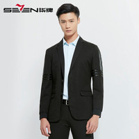 柒牌男装SEVEN 西服男 中青年时尚休闲单西外套 113C18040 黑色 9 B50