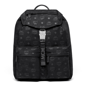 MCM DIETER MLON系列印花字母双肩包  MUK7ADT19BK001ONOGRAMMED NYLON系列 中性黑色印花字母中号双肩背包 MUK7ADT19BK001