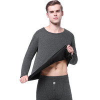 GANGSHA 港莎 保暖内衣 男女套装 加绒加厚秋衣秋裤情侣保暖内衣套装 男款-深麻灰 XL