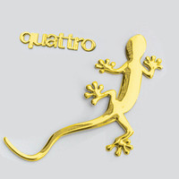 华饰 金属壁虎车贴 加厚实心壁虎贴汽车用品3d个性贴画庇护立体贴车尾贴汽车装饰贴改装贴纸 金色