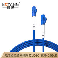 博扬（BOYANG）BY-K15551S 电信级铠装光纤跳线lc-lc 15米 单模单芯 抗拉压防鼠咬低烟无卤环保网线光纤线