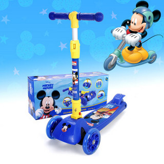 迪士尼(Disney)儿童滑板车四轮闪光摇摆车可折叠升降脚踏车米奇DCA71106-A