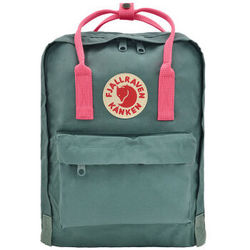 北极狐(Fjallraven) 防水耐磨背包 简约时尚休闲运动双肩包 Kanken Classic 23510 664/319霜绿/桃红色16L