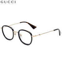 GUCCI 古驰 eyewear 中性款近视眼镜框 男女光学镜架 金属复古圆框眼镜 GG0111O-004 蓝色镜框 47mm