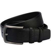 博牌Bopai皮带男士头层牛皮针扣宽腰带 商务男式合金扣休闲裤带 黑色713-006672