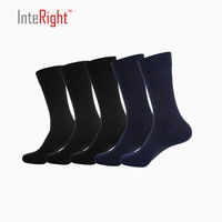 INTERIGHT 商务袜男 抽条美棉绅士袜 5双装 混色