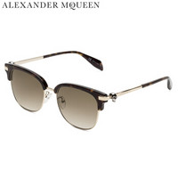 亚历山大·麦昆Alexander McQueen eyewear男女太阳镜 亚洲版半框墨镜 玳瑁半框渐变棕镜片 AM0095SA-002 55mm