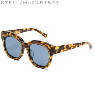 丝黛拉麦卡妮Stella McCartney eyewear 亚洲版女太阳镜 金属链条 SC0041SA-003 哈瓦那镜框铜锈色镜片 52mm