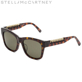 丝黛拉麦卡妮Stella McCartney eyewear 女太阳镜 亚洲版方形墨镜 SC0052SK-002 哈瓦那镜框褐色镜片 56mm