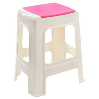 好尔（Hore)凳子 餐桌凳 家用高凳子 塑料防滑凳子加大号红色1个装