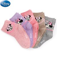 Disney 迪士尼 儿童袜子男女童小孩宝宝非纯棉新品秋冬中筒袜M3624米妮5双装 20-22cm/8-10岁