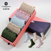马克华菲袜子女精梳棉袜秋冬时尚堆堆袜韩版文艺女生长筒袜黑色百搭