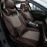 布雷什(BOLISH)五座四季通用汽车坐垫夏季凉垫仿亚麻养生全包围汽车座套车椅垫车内饰品紫枫玲豪华款摩卡棕