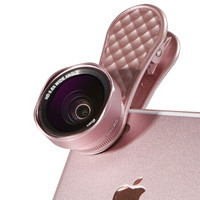 猎奇（LIEQI）LQ-048手机镜头 广角鱼眼微距三合一套装 苹果iphone华为自拍单反外置摄像头 花瓣型玫瑰金