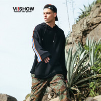 威秀 viishow  运动潮牌嘻哈卫衣男士外套潮WD2053173 黑色 L