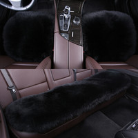 长城世喜 羊毛坐垫 中长毛座垫 冬季汽车坐垫 车家两用 三件套 魅力黑