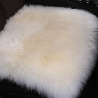 长城世喜 羊毛坐垫 中长毛座垫 冬季汽车坐垫 车家两用 小方垫 45×45cm 珍珠白